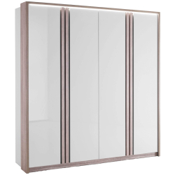 Roupeiro 4 Portas com LED PESARO - Closet with Crash Doors