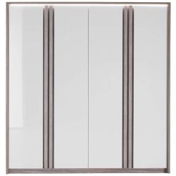 Roupeiro PESARO com 4 portas e com LED - Cinza brilho e carvalho cinza Roupeiro PESARO com 4 portas e com LED - Cinza brilho e carvalho cinza