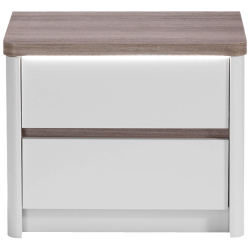 Mesa de cabeceira PESARO com LED - Cinza Brilho e Carvalho Cinza Mesa de cabeceira PESARO com LED - Cinza Brilho e Carvalho Cinza
