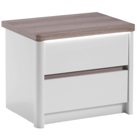 Mesa de cabeceira PESARO com LED - Cinza Brilho e Carvalho Cinza Mesa de cabeceira PESARO com LED - Cinza Brilho e Carvalho Cinza