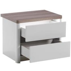 Mesa de cabeceira PESARO com LED - Cinza Brilho e Carvalho Cinza Mesa de cabeceira PESARO com LED - Cinza Brilho e Carvalho Cinza
