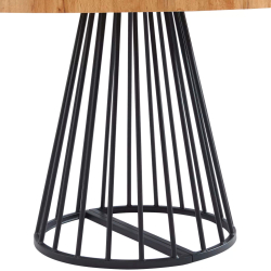 Pack mesa redonda extensível CECILE + 4 cadeiras PRADA - Carvalho Artesanato e Preto Pack mesa redonda extensível CECILE + 4 cadeiras PRADA - Carvalho Artesanato e Preto