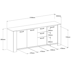 Pack sala de jantar TRAVIS - Carvalho Artesanato e Caxemira