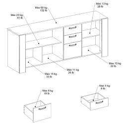 Pack sala de jantar TRAVIS - Carvalho Artesanato e Caxemira
