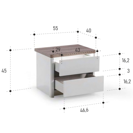 Pack quarto de casal PESARO com LED Pack quarto de casal PESARO com LED