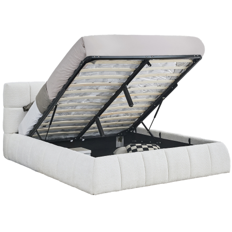Pack cama elevatória NEWCASTLE + colchão PRESTIGE + 2 mesas de cabeceira - Branco (140cm) Pack cama elevatória NEWCASTLE + colchão PRESTIGE + 2 mesas de cabeceira - Branco (140cm)