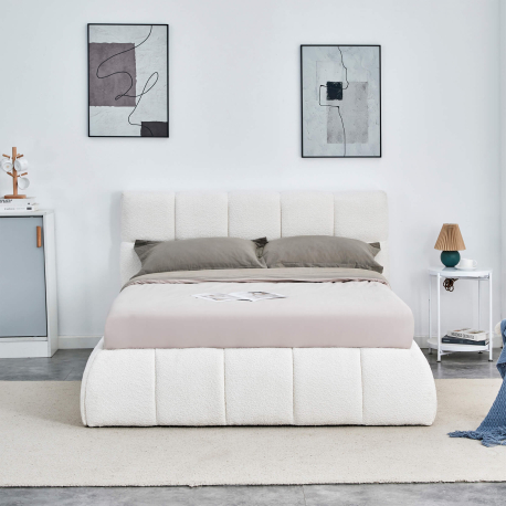 Pack cama elevatória NEWCASTLE + colchão PRESTIGE + 2 mesas de cabeceira - Branco (140cm) Pack cama elevatória NEWCASTLE + colchão PRESTIGE + 2 mesas de cabeceira - Branco (140cm)