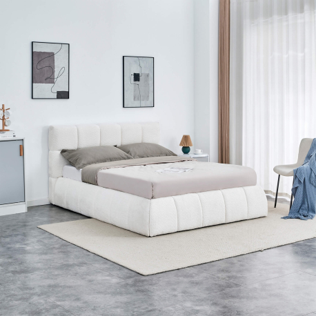 Pack cama elevatória NEWCASTLE + colchão PRESTIGE + 2 mesas de cabeceira - Branco (140cm) Pack cama elevatória NEWCASTLE + colchão PRESTIGE + 2 mesas de cabeceira - Branco (140cm)