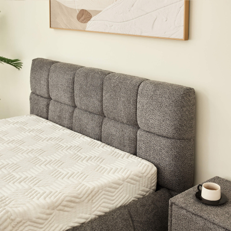 Pack cama elevatória NEWCASTLE + colchão PRESTIGE + 2 mesas de cabeceira - Cinzento (140cm) Pack cama elevatória NEWCASTLE + colchão PRESTIGE + 2 mesas de cabeceira - Cinzento (140cm)