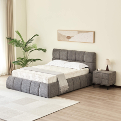 Pack cama elevatória NEWCASTLE + colchão PRESTIGE + 2 mesas de cabeceira - Cinzento (140cm) Pack cama elevatória NEWCASTLE + colchão PRESTIGE + 2 mesas de cabeceira - Cinzento (140cm)