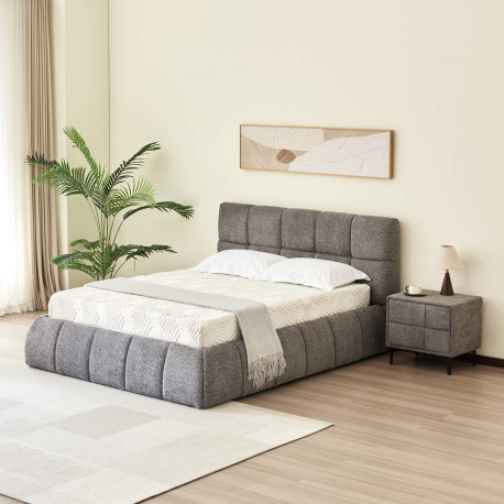 Pack cama elevatória NEWCASTLE + colchão PRESTIGE + 2 mesas de cabeceira - Cinzento (140cm) Pack cama elevatória NEWCASTLE + colchão PRESTIGE + 2 mesas de cabeceira - Cinzento (140cm)