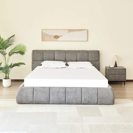 Pack cama elevatória NEWCASTLE + colchão PRESTIGE + 2 mesas de cabeceira - Cinzento (160/180cm) Pack cama elevatória NEWCASTLE + colchão PRESTIGE + 2 mesas de cabeceira - Cinzento (160/180cm)