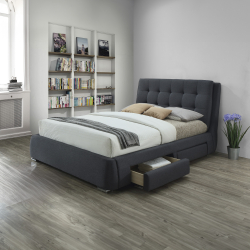 Cama de casal ANTÓNIO com 4 gavetas - antracite