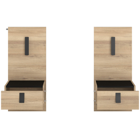 Conjunto de 2 mesas de cabeceira KIERAN - Carvalho e Preto