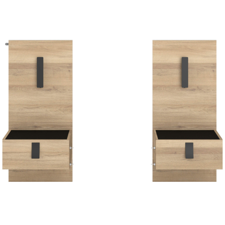 Conjunto de 2 mesas de cabeceira KIERAN - Carvalho e Preto