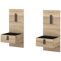 Conjunto de 2 mesas de cabeceira KIERAN - Carvalho e Preto
