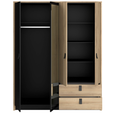 Roupeiro KIERAN com 3 portas e 2 gavetas - Closet with Crash Doors Roupeiro KIERAN com 3 portas e 2 gavetas - Closet with Crash Doors