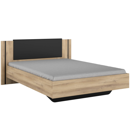 Pack quarto de casal KIERAN 140x190cm - Carvalho e preto Pack quarto de casal KIERAN 140x190cm - Carvalho e preto