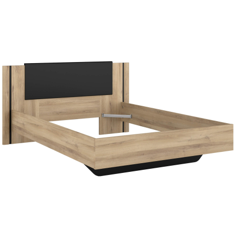 Pack quarto casal KIERAN 140x190cm - Carvalho e preto Pack quarto casal KIERAN 140x190cm - Carvalho e preto