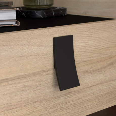 Pack quarto casal KIERAN 140x190cm - Carvalho e preto Pack quarto casal KIERAN 140x190cm - Carvalho e preto