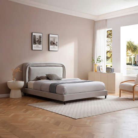 Pack cama de casal COLETTE + colchão ETERNO - cinzento