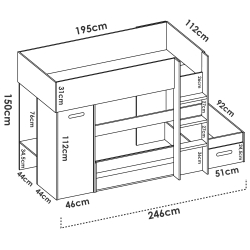 Beliche TWEETY reversível - Carvalho e Branco