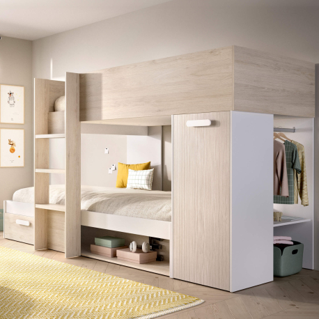 Beliche TWEETY reversível - Carvalho e Branco