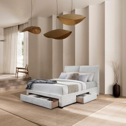 Pack cama de casal CONCORDE + colchão NEW PALACIO - Bege Claro Pack cama de casal CONCORDE + colchão NEW PALACIO - Bege Claro