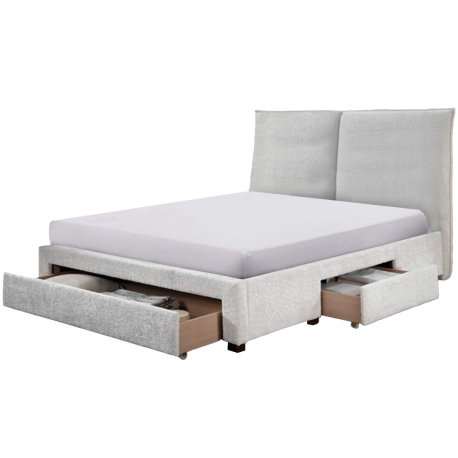 Pack cama de casal CONCORDE + colchão NEW PALACIO - Bege Claro Pack cama de casal CONCORDE + colchão NEW PALACIO - Bege Claro