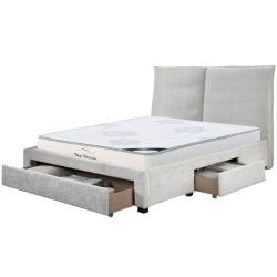Pack cama de casal CONCORDE + colchão NEW PALACIO - Bege Claro