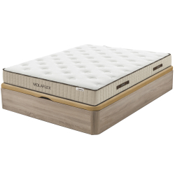 Pack sommier de casal CASINO BOX + colchão MOLAFLEX BEM-ESTAR VISCO POCKET - Carvalho