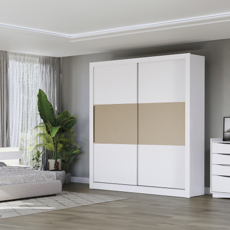 Roupeiro TAYLOR 201 cm branco e cinza