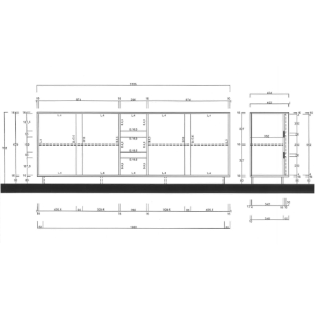 Aparador ICE com 4 portas e 3 gavetas - Sideboards Aparador ICE com 4 portas e 3 gavetas - Sideboards