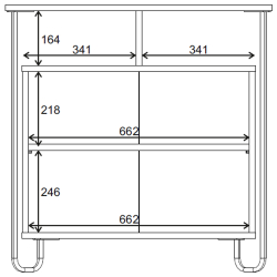Aparador DILLY com 2 portas - dimensões internas