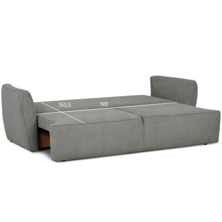 Sofá 3 lugares MERLIN com cama - Grupo 3 -Brooklyn Anthracite - cinzento escuro