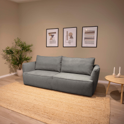 Sofá 3 lugares MERLIN com cama - Grupo 3 -Brooklyn Anthracite - cinzento escuro