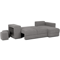 Sofá chaise longue reversível MASSIMO com cama, baú e puffs - Grupo 3 -Brooklyn Anthracite - Cinzento escuro Sofá chaise longue reversível MASSIMO com cama, baú e puffs - Grupo 3 -Brooklyn Anthracite - Cinzento escuro