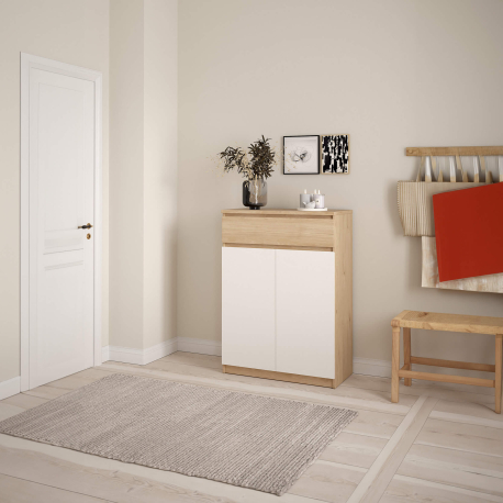 Sapateira NEW MATRIX com 2 portas - Carvalho e Branco Sapateira NEW MATRIX com 2 portas - Carvalho e Branco