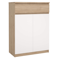 Sapateira NEW MATRIX com 2 portas - Carvalho e Branco