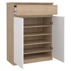 Sapateira NEW MATRIX com 2 portas - Carvalho e Branco Sapateira NEW MATRIX com 2 portas - Carvalho e Branco