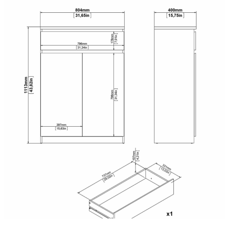 Sapateira NEW MATRIX com 2 portas - Carvalho e Branco Sapateira NEW MATRIX com 2 portas - Carvalho e Branco