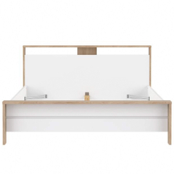 Cama de casal NEXT - Carvalho e branco brilho Cama de casal NEXT - Carvalho e branco brilho