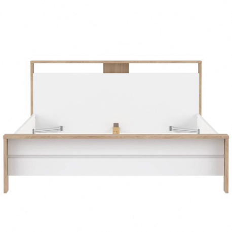 Cama de casal NEXT - Carvalho e branco brilho Cama de casal NEXT - Carvalho e branco brilho