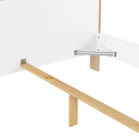Cama de casal NEXT - Carvalho e branco brilho Cama de casal NEXT - Carvalho e branco brilho