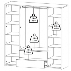 Roupeiro ALVELOS com 4 portas e 2 gavetas - Closet with Crash Doors