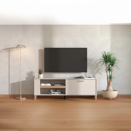 Móvel TV SHEFFIELD - Carvalho artesanato e caxemira