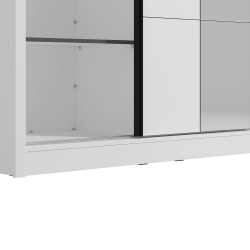 Roupeiro ALBI (150cm) com espelho - Branco mate