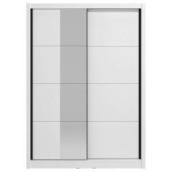 Roupeiro ALBI (150cm) com espelho - Branco mate