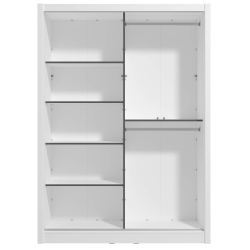 Roupeiro ALBI (150cm) com espelho - Branco mate