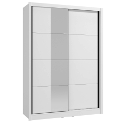 Roupeiro ALBI (150cm) com espelho - Branco mate